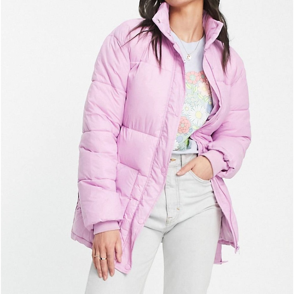 NWT nfluence Tall belted puffer jacket in pink size 10 Tall